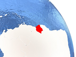 Image showing Suriname on elegant globe