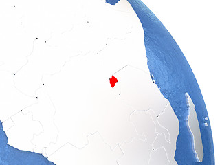 Image showing Rwanda on elegant globe