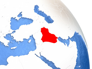 Image showing Iraq on elegant globe
