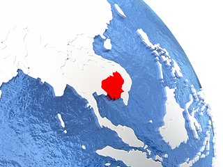 Image showing Cambodia on elegant globe