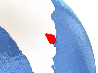 Image showing Uruguay on elegant globe