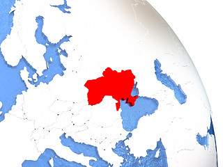 Image showing Ukraine on elegant globe