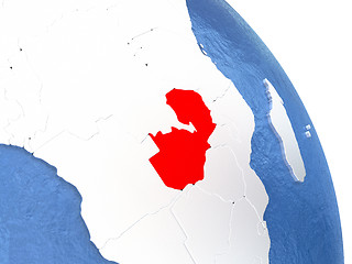 Image showing Zambia on elegant globe