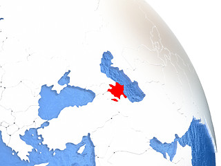 Image showing Azerbaijan on elegant globe