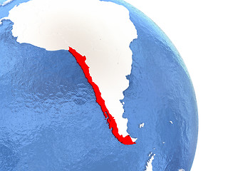 Image showing Chile on elegant globe