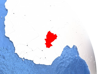 Image showing Burkina Faso on elegant globe