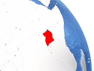 Image showing Uganda on elegant globe