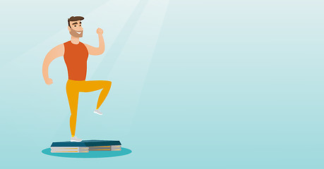 Image showing Man exercising on steeper vector illustration.