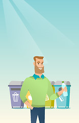 Image showing Man throwing away plastic bottle.