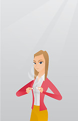 Image showing Young woman quitting smoking vector illustration.