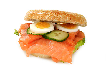 Image showing Salmon bagel