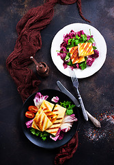 Image showing salad with halloumi