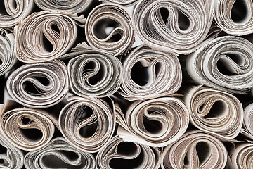 Image showing Rolls of newspapers.