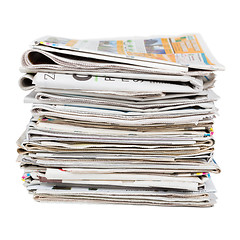 Image showing Stack of newspapers