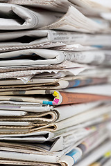 Image showing Stack of newspapers