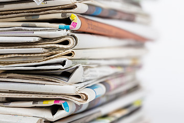 Image showing Stack of newspapers