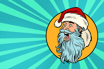 Image showing pop art Santa Claus face profile