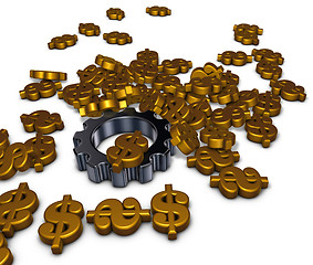 Image showing dollars and gear wheel