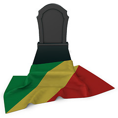 Image showing gravestone and flag of the congo