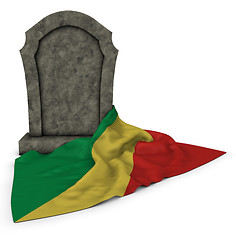 Image showing gravestone and flag of the congo