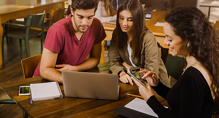 Image showing Friends studying together 