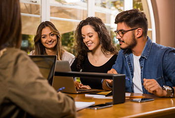 Image showing Group of students working together