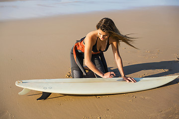 Image showing Getting ready for another surfing day