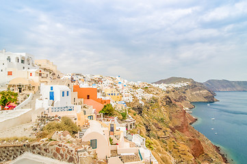 Image showing The beautiful white village of Oia, Santorini