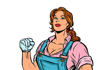 Image showing woman muscular strong worker