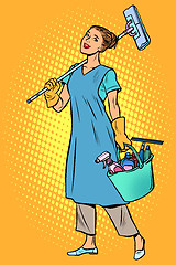 Image showing woman cleaner profession