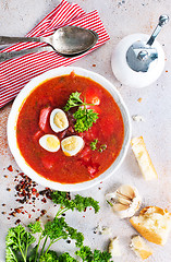 Image showing Traditional Ukrainian borsch