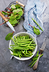 Image showing green beans and salad