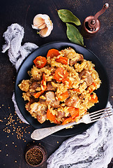 Image showing Fried Rice with Vegetables and Meat