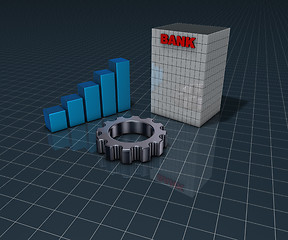 Image showing bank building and gear wheel