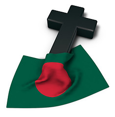 Image showing christian cross and flag of bangladesh