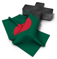 Image showing christian cross and flag of bangladesh