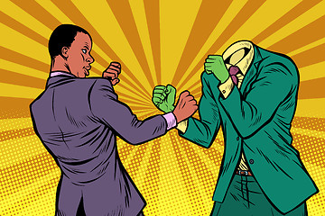 Image showing African man fights with the green monster