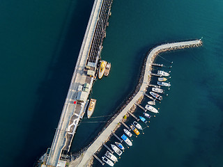 Image showing Boat moorings berths at Port Kembla Australia