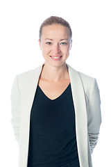 Image showing Business woman standing against white background.