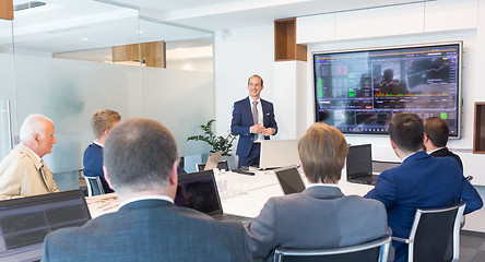 Image showing Business presentation on corporate meeting.