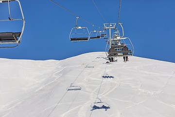 Image showing Ski lift at a ski resort