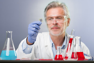 Image showing Senior life science research researching in modern scientific laboratory.