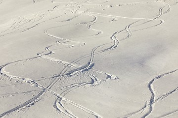 Image showing Ski Slope with Fresh Curves