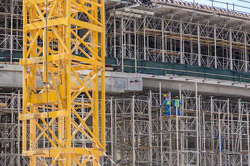 Image showing Team of construction worker on construction site.