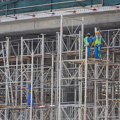 Image showing Team of construction worker on construction site.