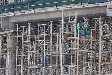 Image showing Team of construction worker on construction site.