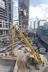 Image showing Modern building constraction site works.