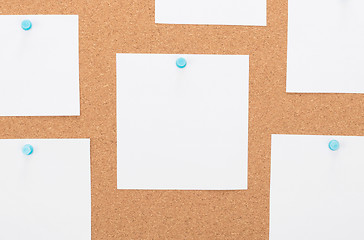 Image showing Vintage cork board with note paper