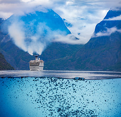 Image showing Cruise Liners On Hardanger fjorden