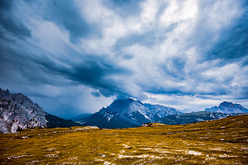 Image showing Storm clouds Italy Dolomites